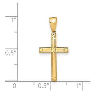 14k Yellow Gold Solid Cross Pendant XR106