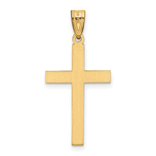 14k Yellow Gold Solid Cross Pendant XR107