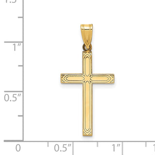 14k Yellow Gold Solid Cross Pendant XR107