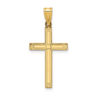 14k Yellow Gold Solid Cross Pendant XR107