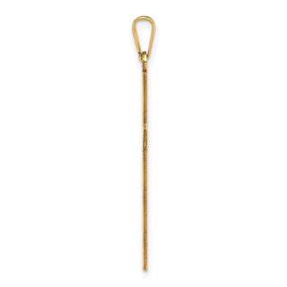 14k Yellow Gold Solid Cross Pendant XR108