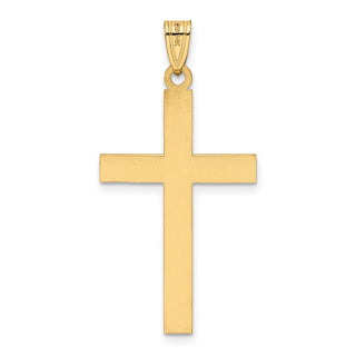 14k Yellow Gold Solid Cross Pendant XR108