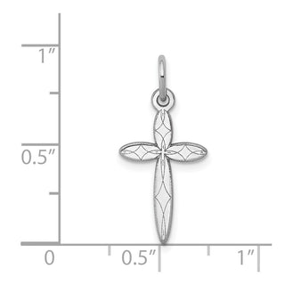 14K White Gold Laser Designed Cross Charm XR1084