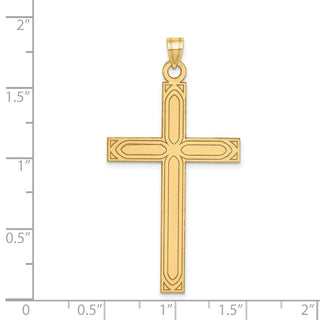 14k Yellow Gold Solid Cross Pendant XR109