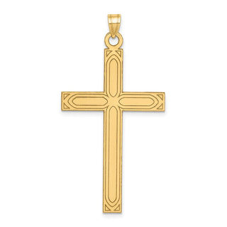 14k Yellow Gold Solid Cross Pendant XR109