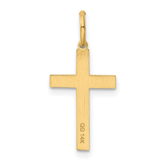 14K Yellow Gold Laser Designed Cross Charm XR1090