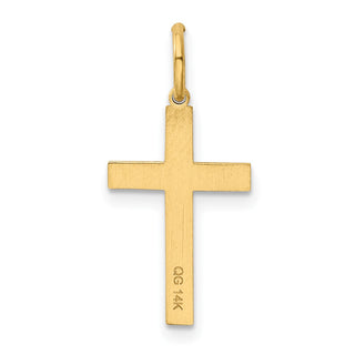 14K Yellow Gold Laser Designed Cross Charm XR1090