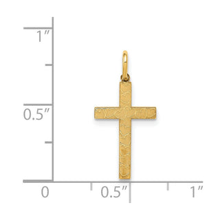 14K Yellow Gold Laser Designed Cross Charm XR1090