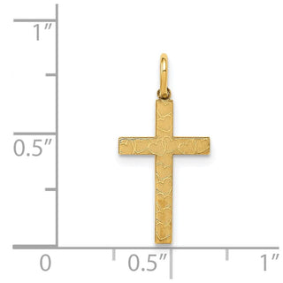 14K Yellow Gold Laser Designed Cross Charm XR1090