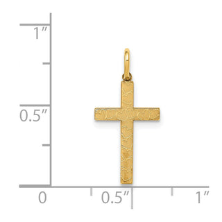 14K Yellow Gold Laser Designed Cross Charm XR1090