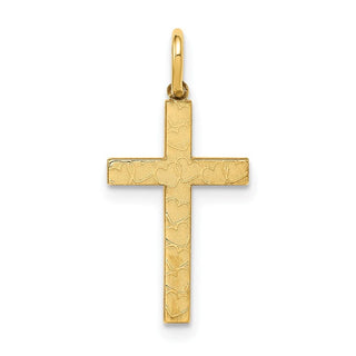 14K Yellow Gold Laser Designed Cross Charm XR1090