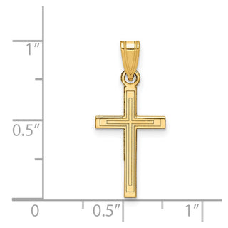 14k Yellow Gold Solid Cross Pendant XR114