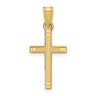 14k Yellow Gold Solid Cross Pendant XR114