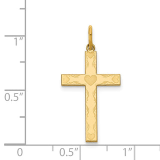 14K Yellow Gold Laser Designed Cross Charm XR1145