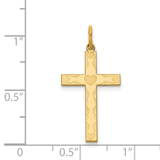 14K Yellow Gold Laser Designed Cross Charm XR1145