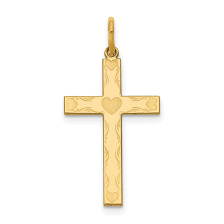 14K Yellow Gold Laser Designed Cross Charm XR1145