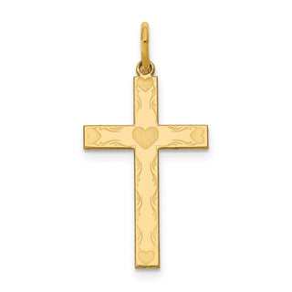 14K Yellow Gold Laser Designed Cross Charm XR1145