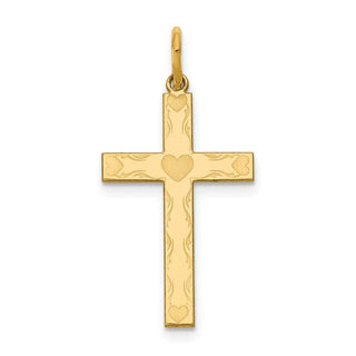 14K Yellow Gold Laser Designed Cross Charm XR1145