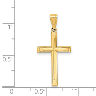 14k Yellow Gold Solid Cross Pendant XR115