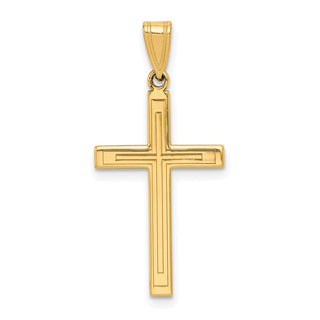14k Yellow Gold Solid Cross Pendant XR115