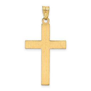 14k Yellow Gold Solid Cross Pendant XR116