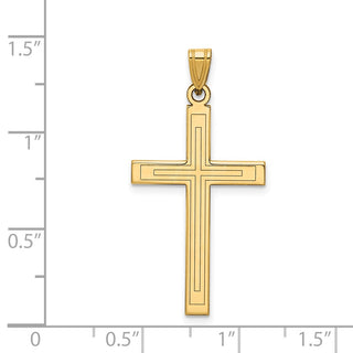 14k Yellow Gold Solid Cross Pendant XR116