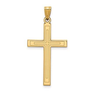 14k Yellow Gold Solid Cross Pendant XR116
