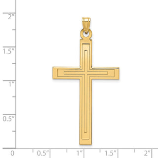 14k Yellow Gold Solid Cross Pendant XR117