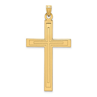 14k Yellow Gold Solid Cross Pendant XR117