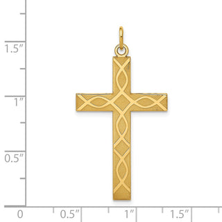 14k Yellow Gold Laser Designed Cross Pendant XR1197