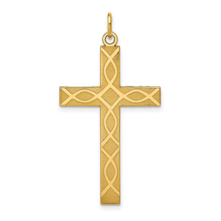 14k Yellow Gold Laser Designed Cross Pendant XR1197