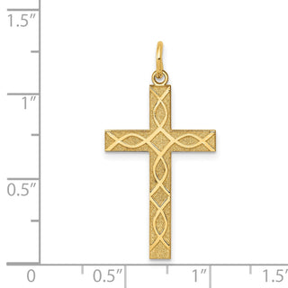 14k Yellow Gold Laser Designed Cross Pendant XR1198