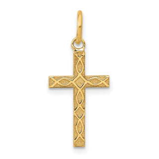 14K Yellow Gold Laser Designed Cross Charm XR1200