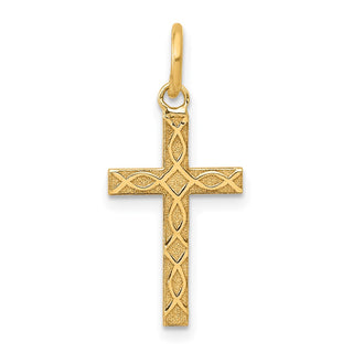 14K Yellow Gold Laser Designed Cross Charm XR1200