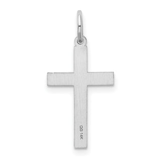 14K White Gold Laser Designed Cross Charm XR1201