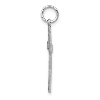 14K White Gold Laser Designed Cross Charm XR1202