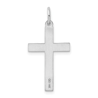 14K White Gold Laser Designed Cross Charm XR1202