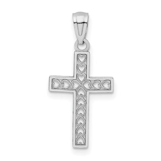 14k White Gold Cross Pendant XR1206