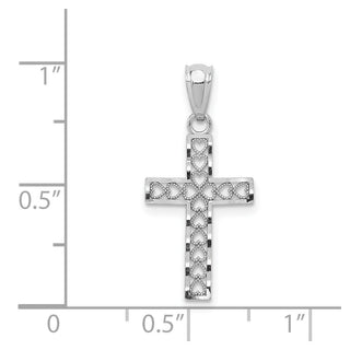 14k White Gold Cross Pendant XR1206