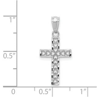 14k White Gold Cross Pendant XR1206