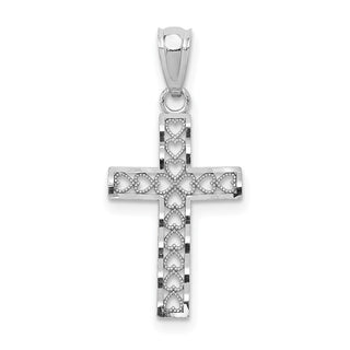 14k White Gold Cross Pendant XR1206