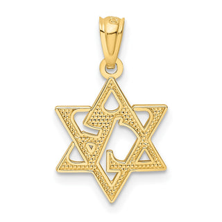 14k Yellow Gold Star Of David Pendant XR1212