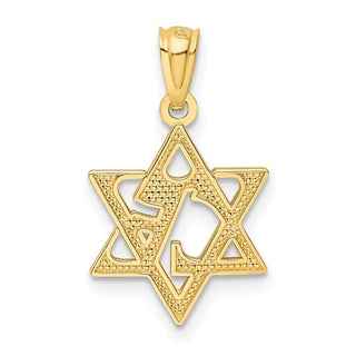 14k Yellow Gold Star Of David Pendant XR1212