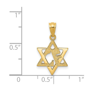14k Yellow Gold Star Of David Pendant XR1212