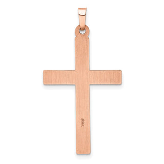 14k Rose Gold Rhodium Cross Pendant