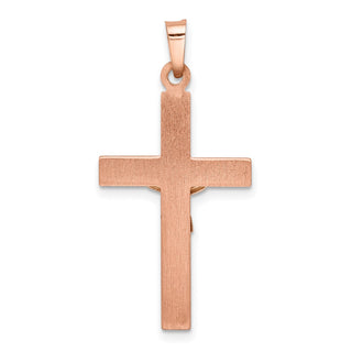 14k White and Rose Gold Hollow Latin Crucifix Pendant
