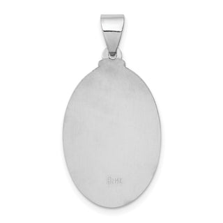 14k White Gold Polished and Satin Sacred Heart Of Jesus Medal Pendant