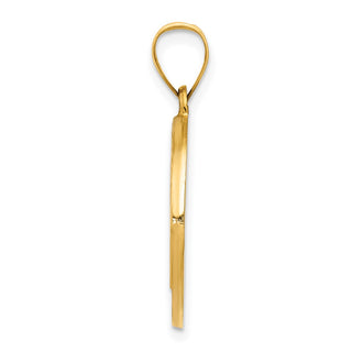 14k Yellow Gold Polished and Satin Medal Pendant