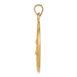 14k Yellow Gold Polished and Satin Face Of Jesus Medal Pendant XR1242