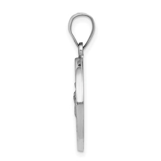 14k White Gold Polished and Satin Our Lady Of Guadalupe Medal Pendant